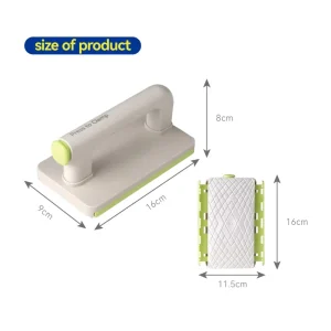 Ergonomic Handheld Clamping Wipe Holder with PP+ABS Mop Head and Plastic Pole for Office and Home Indoor Dust Removal