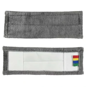European-Style Microfiber Coral Velvet Mop Head Pad, Gray Flat Pocket Replacement Head