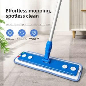 Extendable Telescopic Aluminum-Handle Microfiber Flat Mop for Wooden Floors
