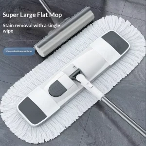 Extra-Large Flat Dust Mop with 360-Degree Swivel Head and Wide-Area Microfiber Mop for Whole-House Cleaning