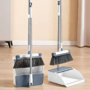 FF5190 Indoor Room Office Floor Sweeping Combo Self Cleaning Teeth 180°Rotating Brush Head Broom and Dustpan Set