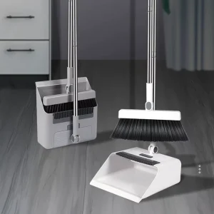 FF5192 3 in 1 Indoor Floor Brush Sweeping Combo Set Self Cleaning Teeth Adjustable Head Broom and Dustpan Set