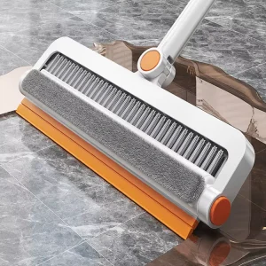 FF5758 Indoor Soft Bristle Floor Squeegee Broom Microfiber Window Cleaner Brush Floor Sweeping Broom