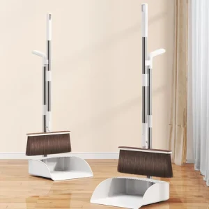 FF5763 Indoor Floor Broom and Dustpan Set with Dustpan Teeth