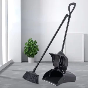 FF5765 Indoor Outdoor Soft Bristle Foldable Broom and Dustpan Set