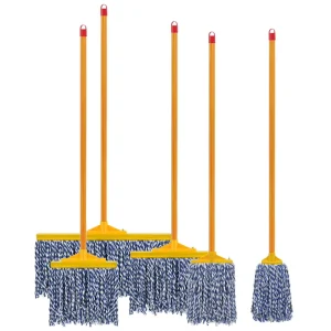 FF6010 Commercial Dry/Wet Cotton Mop with Heavy-Duty Wood Handle