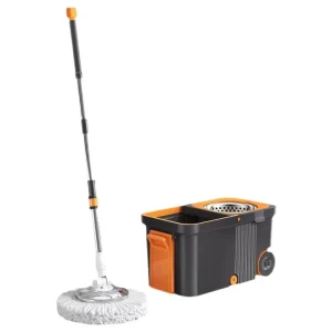 FF6012 Washable Absorbent Microfiber Spin Mop and Bucket Set