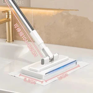 Face Towel Mop with Automatic Clip for Wet and Dry Cleaning
