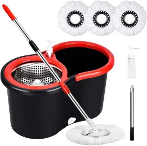 Factory Best Easy Cleaning Microfiber Mops Swivel Spinning 360 Rotating Clean Floor Spin Magic Mop with Plastic Bucket