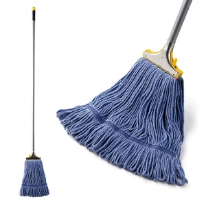 Factory Commercial Industrial-Grade Looped-End String Wet and Dry Heavy-Duty Cotton and Microfiber Mop