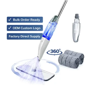 Factory Direct 360-Degree Rotating Spray Mop with Water Bottle and Microfiber Flat Spinning Head for Floor Cleaning
