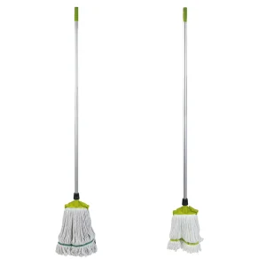 Factory Direct Commercial Cotton Dust and Wet Mop with Iron Pole, Plastic Tray, and Jaw Clamp