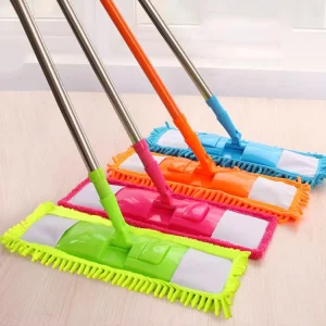 Factory Direct Kitchen Bathroom Long Handle Wood Floor Mop Washable Chenille Wet And Dry Mop Floor Cleaning Microfiber Flat Mop