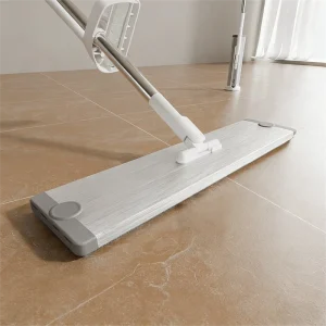 Factory Direct Microfiber Flat Mop Bucket with 2 Reusable Mop Pads, Swivel Stainless Steel Handle, Self-Wringer, 700ml Capacity