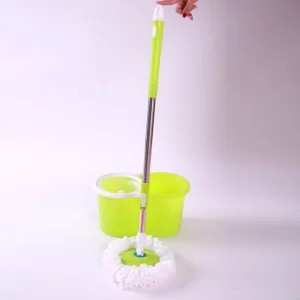 Factory Direct Rotating Flat Mop and Bucket Set with Stainless Steel Handle Microfiber for Dry Wet Use in Home Kitchen Bathroom