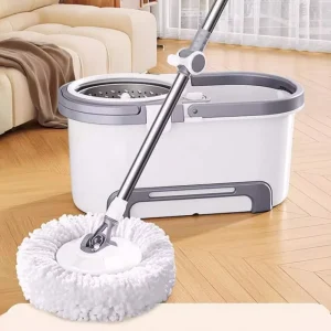Factory Direct Rotating Mop Set with 360° Cleaning, Easy Wringing, Stainless Steel Handle, and Bucket