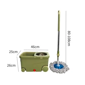 Factory Direct Rotating Mop with Four-Wheel Mobility and Separate Wet-Dry Cleaning Chambers