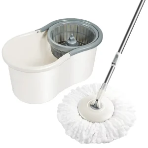 Factory Direct Stainless Steel Pole Spin Mop and Bucket Set with Wringer