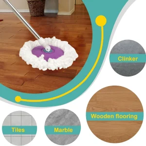 Factory Direct White Round Custom Microfiber Replacement Mop Head for Mop and Bucket Set