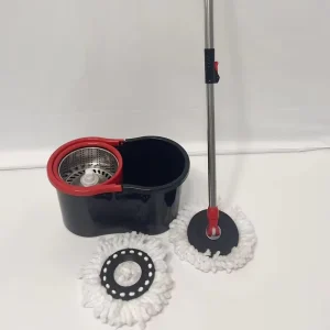 Factory Easy Cleaning Microfiber Mops Swivel Spinning 360 Clean Floor Spin Magic Mop With Plastic & Stainless Steel Bucket