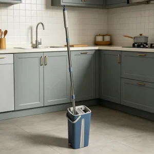 Factory Flat Mop and Bucket Set 360 Rotating Microfiber Mop