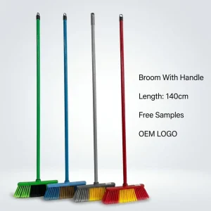 Factory Good Quality Home Cleaning Sweeper Brooms and Brush Plastic Broom with Broom Stick Escobas Por Mayor