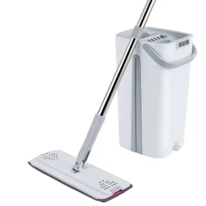 Factory Hand-Free Microfiber Flat Mop and Bucket Set with 360-Degree Rotation