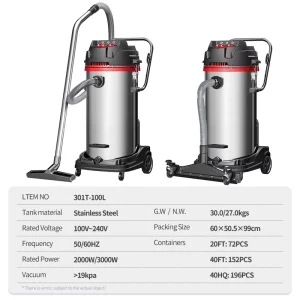 Factory Industrial Vacuum Cleaner 100L 240V Wet and Dry