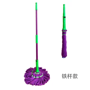 Factory Long-Handle Twist Spin Floor Mop with Rotatable Microfiber Head Telescopic Self-Twisting Water Mop