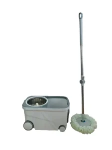 Factory Microfiber Spin Mop and Steel Bucket Set, 360° Rotating, Swivel, Sustainable