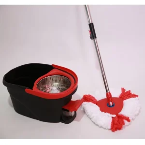 Factory Microfiber Spin Mop with Plastic Bucket, 360 Rotating Head