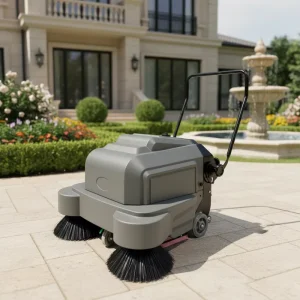Factory Price 12v Walk Behind Manual Hand Push Floor & Garden Road Sweeper Machine