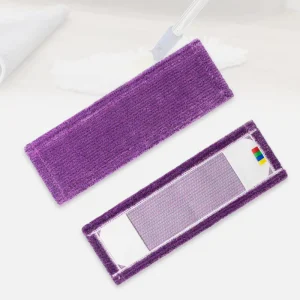 Factory Purple Microfiber Flat Mop Scrubbing Pad Refills with Pocket