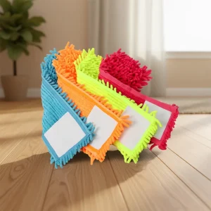 Factory Sale Eco Friendly Chenille Microfiber Flat Mop with Telescopic Handle for Dry Floor Dust Cleaning Home Hotel Office Car