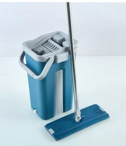 Factory-Supplied Flat Floor Mop and Bucket Set with PP Bucket and Microfiber Mop
