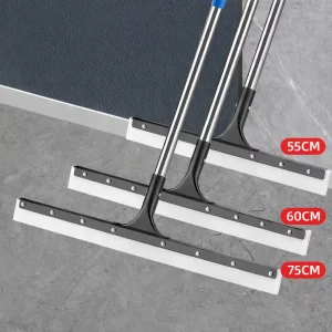 Factory Supplier 45 55 60 75cm Long Handle Floor Scraper Stainless Steel Wiper for Cleaning Floors Silicone Floor Squeegee