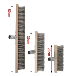 Factory Supply Customized 18″ 24″ 36″ Hardwood Flame-Retardant Push Broom Stainless Steel Handle Cleaning Brush