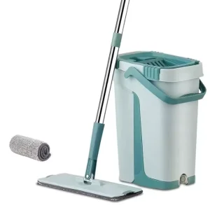 Factory Supply Self-Cleaning 360 Rotating Microfiber Steel-Pole Telescopic Flat Mop