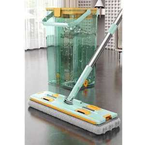 Factory Telescopic Steel Handle Self-Wringing Mop with 360° Spin and Transparent Bucket