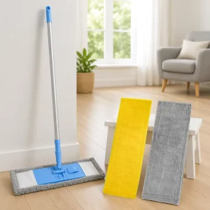 Factory Washable Microfiber Manual Mop Head Replacement Reusable Self-Wringing Cloth