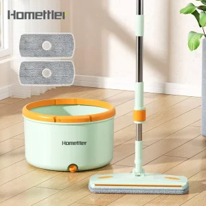 Flat Floor Mop and Bucket with Wringer Hands-Free Home Floor Cleaning System