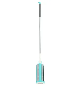 Flat Microfiber Mop with Automatic Squeeze and Double-Sided Cleaning