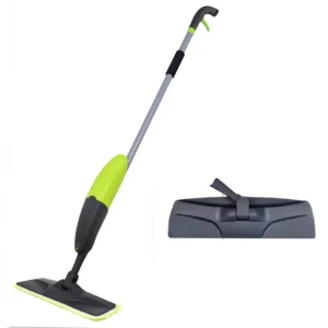 Flat Microfiber Water Spray Mop with Steel Pole and Hands-Free Cleaning Set