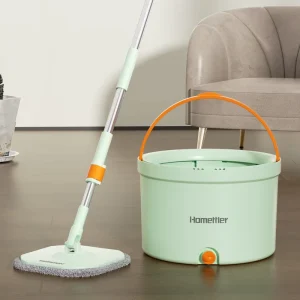 Flat Mop Bucket Factory Direct 360-Degree Rotating Microfiber Mop for Household Floor Cleaning