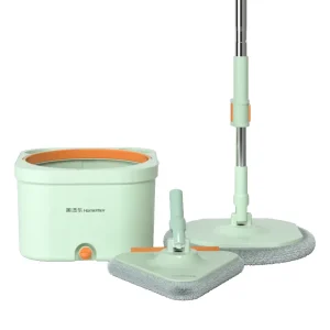 Flat Mop Bucket Set with Reusable Microfiber Mop Pads
