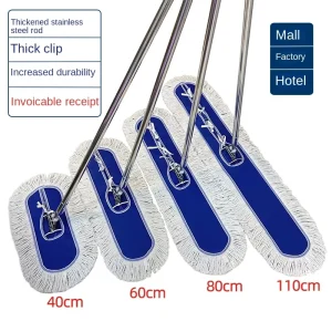 Flat Mop Large Dust Push Hotel Factory Household Cotton Thread Floor Mop Extendable Handle Stainless Steel Sustainable Manual