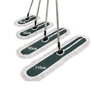 Flat Mop Large Size Row Style Model HJ 015 Stainless Steel Pole Cotton Yarn Dust Removing Lazy Cleaning Cloth Rectangular Head