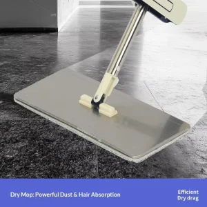 Flat Mop, One-Wipe Clean, Hands-Free, Extra Large, Thickened, Dry and Wet Use
