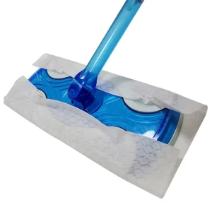 Flat Mop Pad Refill Cloths Microfiber Eco Friendly Floor Use Polyester White 22x30cm Mesh Pattern 40 70gsm Thickness