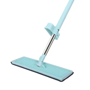 Flat Mop Self Cleaning Magic Mop Flat Mop with Microfiber Head and Squeegee Cloth Handle Stainless Steel